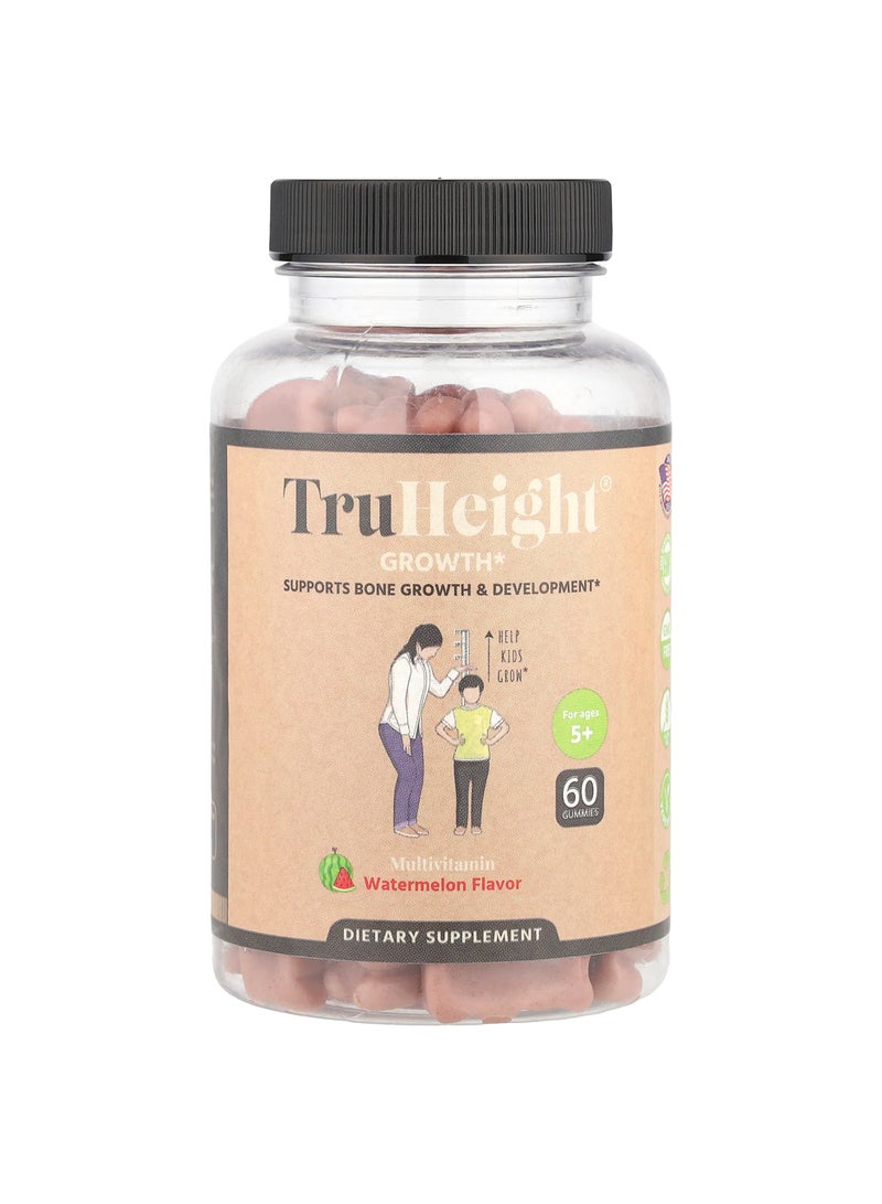 Growth Gummies, Multivitamin, For Ages 5+, Watermelon, 60 Gummies